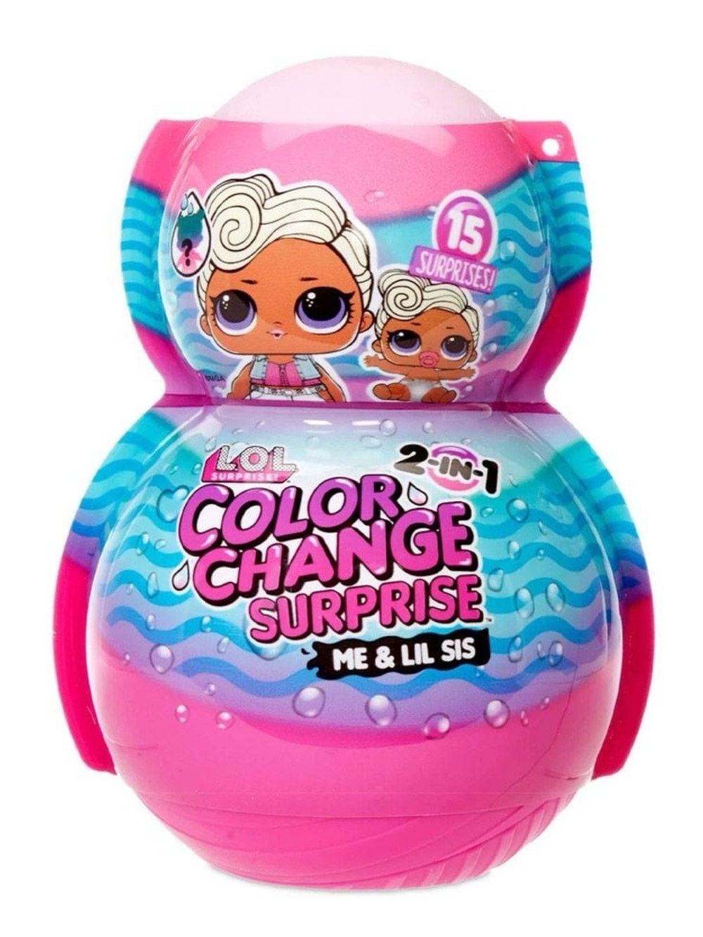 LOL Surprise Me & My Lil Sis 2-n-1, Color Change Surprise™ with 15 Surprises NEW